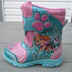 **LIKE NEW** Paw Patrol Light Up Snow Boots Toddler Size 9 Sky & Everest